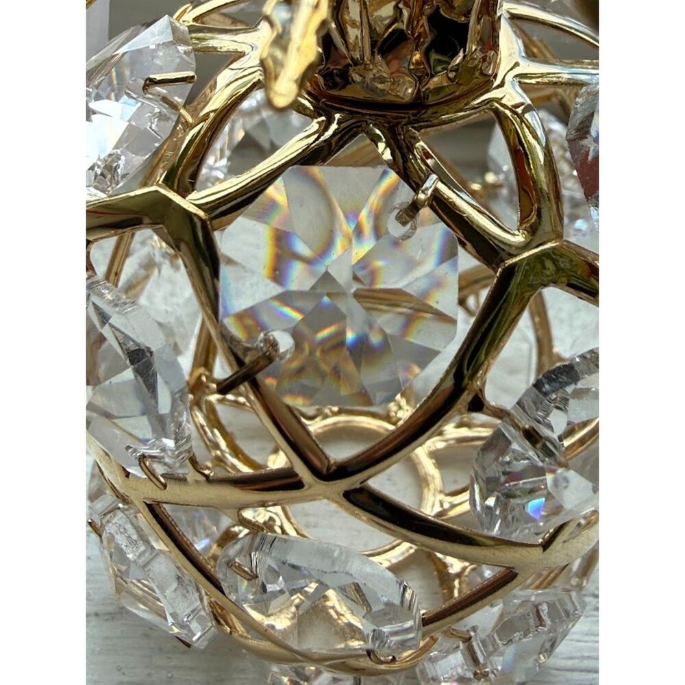 Gold-Plated & Swarovski Crystal Pineapple Figurine - Picture 5 of 9